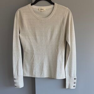 L’Agence metallic Beige Long Sleeve Top